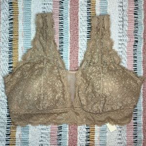 American Eagle Aerie Eyelash Lace Plunge Bralette — XXL